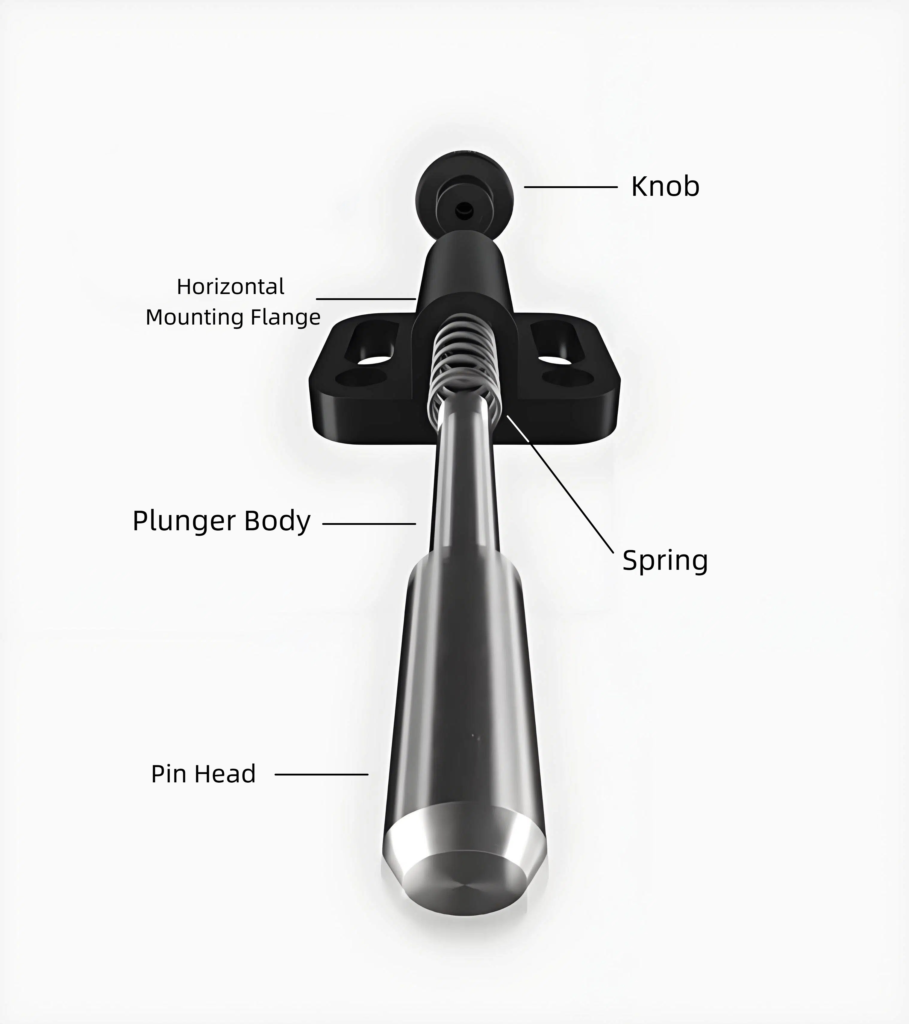 Our high-quality indexing plunger with horizontal mounting flange offers effortless positioning and quick adjustment.
